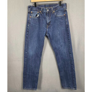 Levis Jeans Mens 505 32x32 Regular Fit Straight Leg Denim Dark Wash